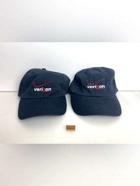 Vintage Verizon Caps Hats Cotton Embroidered Adjustable Strap With 35 Year Pin